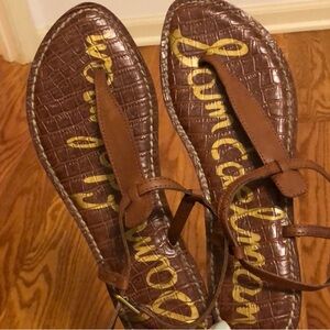 Sam Edelman Brown Leather Thong Sandals